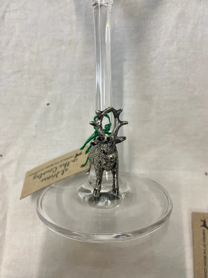 At Home in the Country Stag Champagne Glass x2